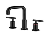 Matt Black Widespread Bathroom Sink Faucet with With CUPC Water Supply Hose and Cartridge DSDC729MB