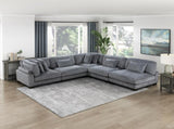 1pc Modern Living Room Furniture Modular Corner Seat Plush Gray Corduroy Fabric Upholstery Plywood B011P220980