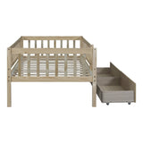 Twin Size Daybed Wood Bed with Two Drawers, Natural WF301864AAN