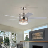 ZNTS 52-inch 5-blade Plywood Blades Ceiling Fan ,Dual Lamp Shade Ceiling Fan with Remote Control W1592P154306