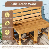 3-in-1 Convertible Outdoor Acacia Wood Furniture - Loveseat Table & Chairs Set Plant 85584061