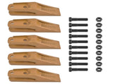 6684447 Skid Steer Bucket Teeth 5PK with Bolt & Nuts 10PK 1A1460 1F7958 Fit for 5/8" Bucket Lip 07139528