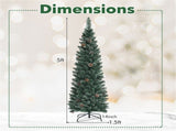 5FT Green Artificial Christmas Tree - 214 Lush Tips, 25 Realistic Pine Cones, Foldable Metal Stand 97114349