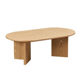 Length 39.37 Inch Modern Coffee Table,MDF Oval Coffee Table for Living Room,Small Coffee Table with W2582P217995