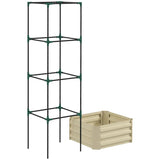 Cream white galvanized planter box with rattan holder 24 "x 24" x 11.75" 15161950