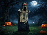 5.3 FT Standing Hunchback Witch Animatronic Halloween Decoration with Movable Head & Arms, Dual 97431426
