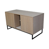 Modern Wooden Cat House with Scratching Mat - 47.64" x 21.46" x 25.98", 76.4 lbs W1412P271586