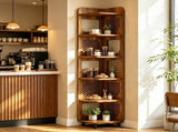 6 Tier Tall Corner Shelf for Small Spaces, Narrow Display Bookcase 63802371