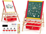 3-in-1 Kids Art Easel - Double-Sided Magnetic BoardPaper Roll, 26 Letter Magnets, Multicolor 05189259
