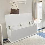Storage Chest Trunk, Lift Top Wood Box for Entryway Bench Organizer Home Furniture, White W1806104457
