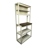31.50" White and Rustic Brown color 5-Tier Bakers Rack for Kitchen with Storage, Coffee Bar, Kitchen W1412P230431