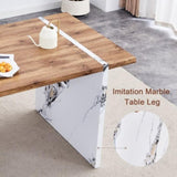 Natural Wood Grain MDF Dining Table - 55"x31.5" Stable Design.Suitable For Various Modern Home Decor W2920P232766