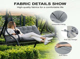 Outdoor Swing Cushions 70 Inch, Waterproof 4" Thick Porch Swing Cushion Replacement with Backrest 25090872
