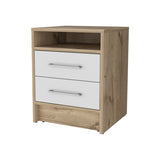 ZNTS Philadelphia Nightstand, Two Drawers, Concealed Shelf B128P148786