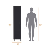 Lawen Tall Storage Cabinet, Single Door, 3 Broom Hangers B128P203050