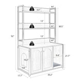 ZNTS Large Cat Litter Box Enclosure Shelf Storage, Hidden Cat Washroom Furniture, Wooden Cat House 47780862