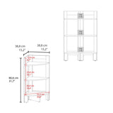 Riga Corner 3-Tier Shelf Side Table 31.7" High , Sofa Table, End Table with Tray B070P234356