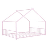 Full Size Metal House Bed, Pink MF305893AAH