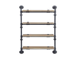Brantley Oak & Sandy Black Finish Wall Rack W/4 Shelves B2726P446701