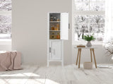 Storage Bathroom Cabinet, 2-Door Bathroom High Cabinet, White 03996531