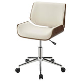 ZNTS Ecru and Walnut Swivel Office Chair B062P153784