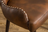 Viking Tufted Button Back barrel chair with Nailhead, Brown T2574P164502