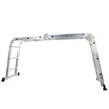 Practical 12-Step Joints Aluminum Folding Ladder Silver 63828258