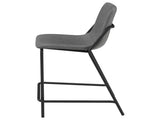 Grey and Black Counter Height Stools with Footrest B062P145615