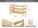Bamboo 3-Tier Shoe Rack for 9 Pairs 96881302