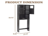 Black MDF with Paint Finish, 60*22*170cm, Double Door Toilet Cabinet 97342112