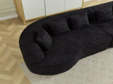 Curved Sectional Sofa, 111.5-inch Oversized Modern Bone-Free Cloud Sofa with 6 Pillows Luxury W3505P456569