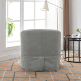 ZNTS 360-degree Swivel Accent Armchair Linen Blend Orange LIGHT GREEN W676P143119