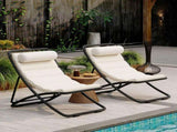 TREXM 2-Pieces Outdoor Folding Chair, Rattan-Wrapped Patio Chair with Adjustable Backrest, Thick N715P428435D