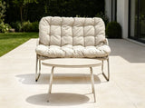 Off-White Oval Outdoor PE Rattan Glass Dining Table Elevate Your Patio & Garden W3990P462692