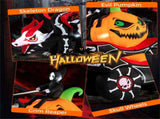 9 Feet Halloween Inflatable LED Lighted Carriage with Pumpkin and Skeleton Dragon 37738258
