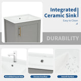 ZNTS 20" Bathroom Vanity with Sink, Bathroom Cabinet with Soft Closing Door, Storage Rack and Open Shelf, WF308492AAE