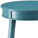 Teal Round Side Table with Bottom Shelf B062P181367