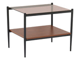 Set of 2 Rectangle End Table, Tempered Glass Tabletop with MDF layer, Modern Table for Living Room , W241P184253