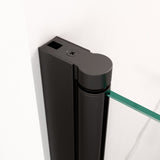 24" W x 72" H Semi-Frameless Circular Pivot Shower Door in Matte Black With 1/4" Thick SGCC W2813P331618