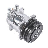 12V Air Condition Compressor w/Clutch Replacement for Sanden 508 2-Groove V-Belt Pulley HC5001C 74540464