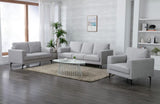 Light Grey Accent Chair with Metal Leg B062P209155