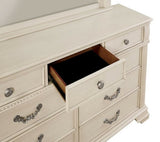 Antique white Nightstand Bedroom 1pc Nightstand Solid wood Satin Knickel Knobs and Pulls HS11FOA7144WH-N-ID-AHD