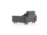 Dark Gray Chenille Deep Seat Single Sofa Chair with Brushed Stainless Steel Cup Holder and 41805235