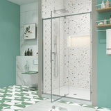 ZNTS 56-60" W x 71" H Piovt Swing Glass Shower Door,Pivot Frame Sliding Shower Door with 1/4" Clear W2122P199049