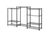 Clothes Rack, Rolling Garment Rack with 4 Hang Rods & 8 Storage Tiers, Adjustable Freestanding 02429095