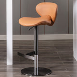 Swivel Titanium Stainless Steel Bar Stools Adjustable Height for Kitchen Counter and Dining W2195135504