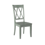 ZNTS Casual Teal Finish Side Chairs Set of 2 Pine Veneer Transitional Double-X Back Design Dining Room B01143554