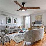 56 In.Intergrated LED Ceiling Fan with Brown Wood Grain ABS Blade W1367P182867