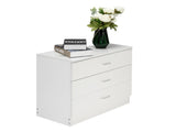 3-Drawer Wide Drawer Cabinet Particleboard Bedside Table with Textured Melamine Finish 12277839
