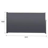 ZNTS 138" x 71" Retractable Side Screen Awning, UV Resistant and Waterproof Patio Privacy Screen,Dark 82349189